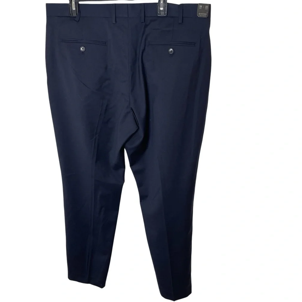 NEW J. Crew Classic Navy Bowery Slim Straight Wool Blend Dress Pant Size 38 x 32